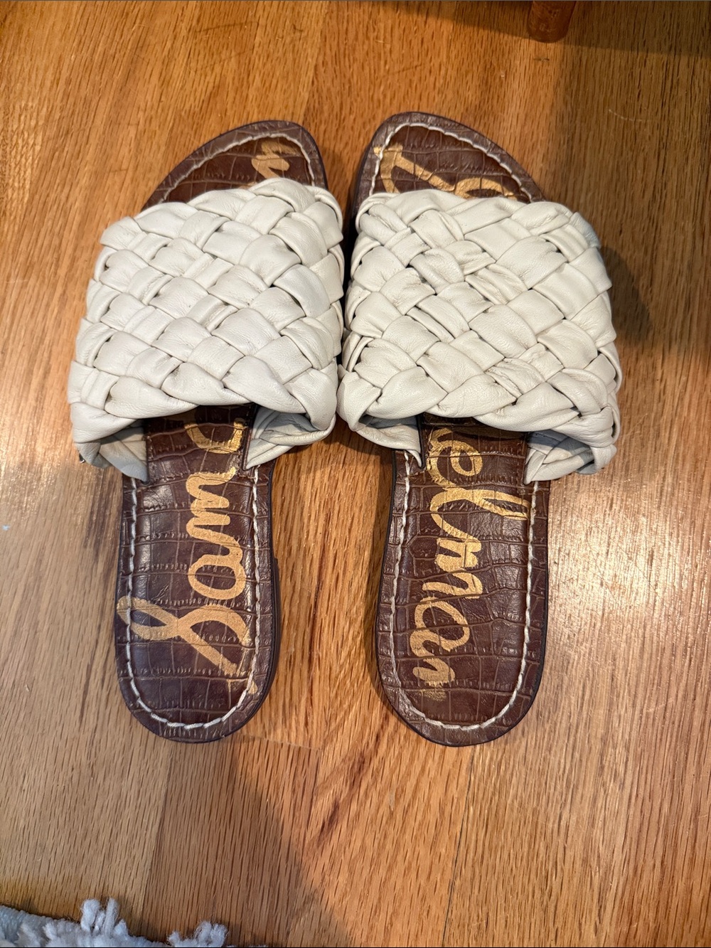 Sam Edelman Cream Braided Slide Sandals
